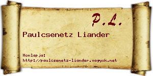 Paulcsenetz Liander névjegykártya