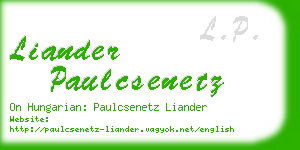 liander paulcsenetz business card